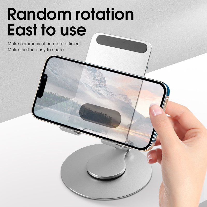 Hot Sale Adjustable Portable Foldable Desktop Phone Stand 360 Rotating Aluminum Mobile Phone Holders