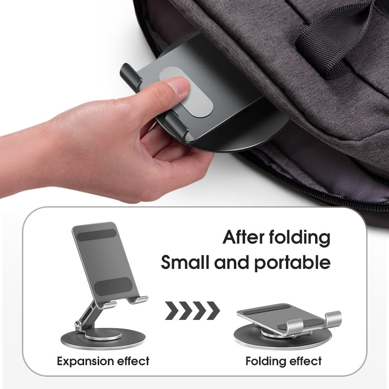 Hot Sale Adjustable Portable Foldable Desktop Phone Stand 360 Rotating Aluminum Mobile Phone Holders