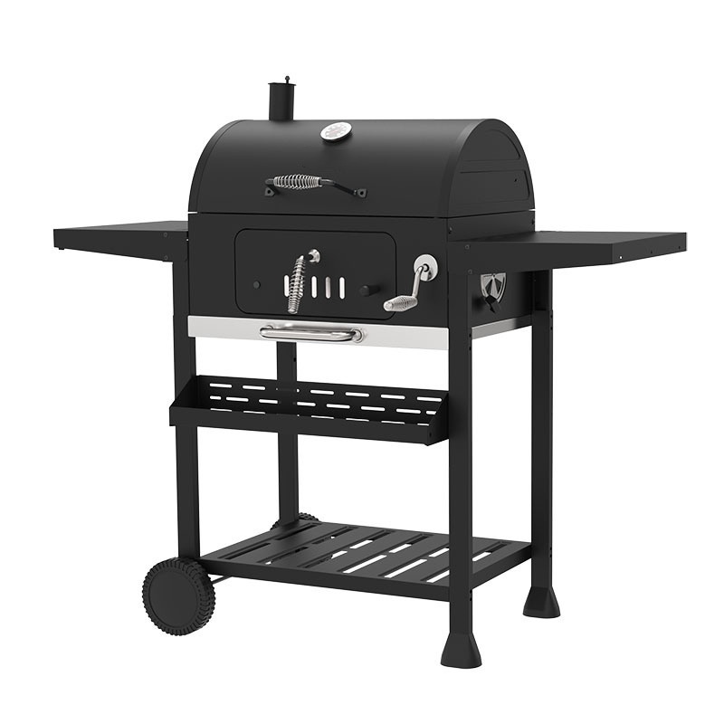 New Arrival Outdoor Built In Trolley Square Metal Heavy Duty BBQ Grills Grid Smoker Barbecue BBQ Charcoal Grill