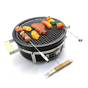 OEM ODM Round Tabletop Ceramic Clay Stove Portable BBQ Charcoal Grill for Outdoor Indoor Cooking