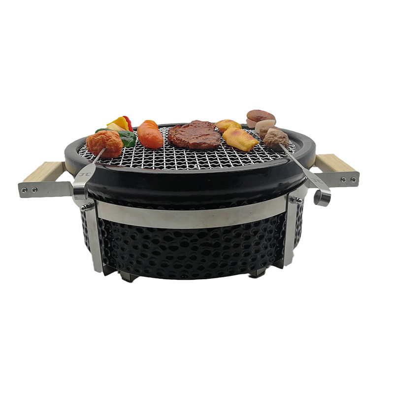 OEM ODM Round Tabletop Ceramic Clay Stove Portable BBQ Charcoal Grill for Outdoor Indoor Cooking