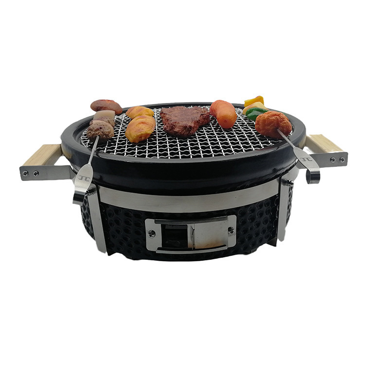 OEM ODM Round Tabletop Ceramic Clay Stove Portable BBQ Charcoal Grill for Outdoor Indoor Cooking