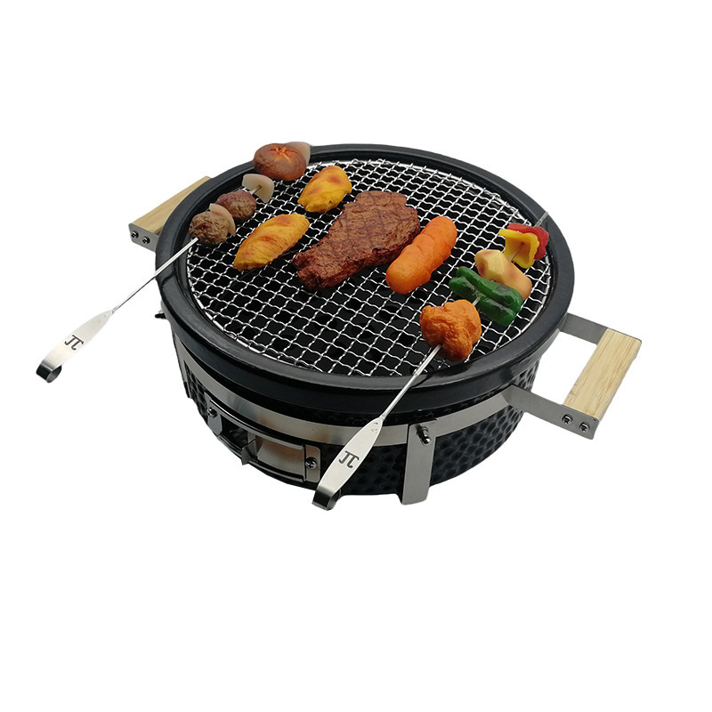 OEM ODM Round Tabletop Ceramic Clay Stove Portable BBQ Charcoal Grill for Outdoor Indoor Cooking