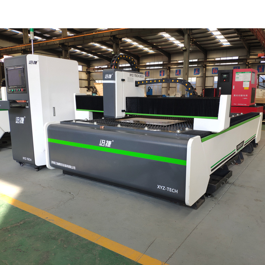 XJ 1530  3000w 2000w 1000w Fiber Laser Cut Metal Shape Enclosed Metal Fiber Laser Cutting Machine For Stainless Steel