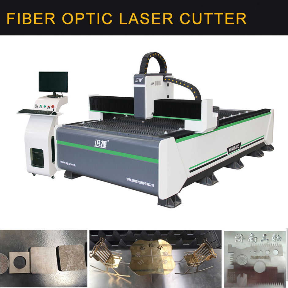 XJ 1530  3000w 2000w 1000w Fiber Laser Cut Metal Shape Enclosed Metal Fiber Laser Cutting Machine For Stainless Steel