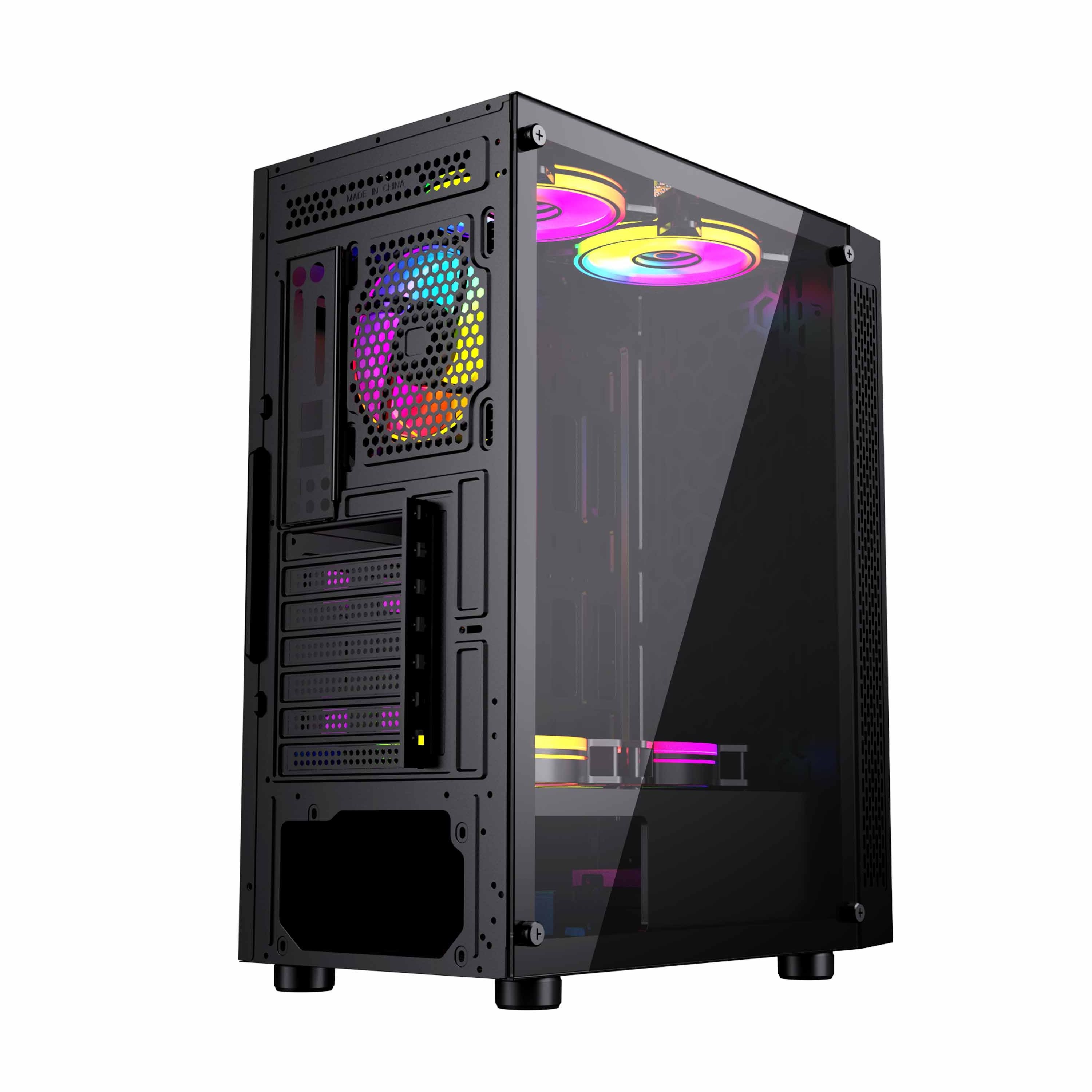 XYZCASE Gaming Computer Cases PC Gaming RGB ATX Computer Case Gaming Frame Chassis & Towers CPU Cabinet