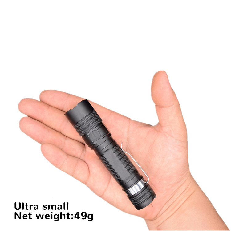 Factory Directly Supply High Power Waterproof 18650 Battery Mini High Lumen LED Rechargeable Flashlight