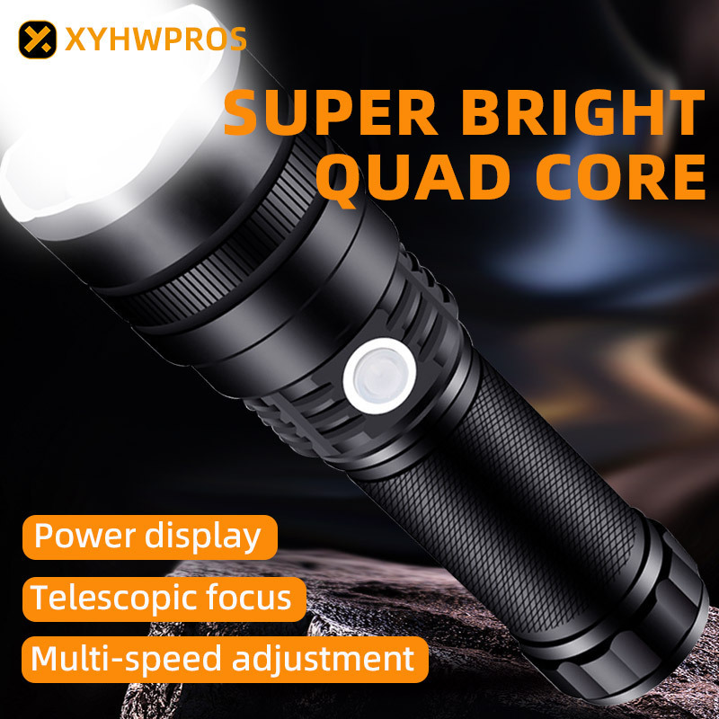 Portable Tactical Aluminum Alloy Camping Usb Rechargeable New Rescue Zoomable Torch Flashlight Led Lampe Torch Flashlight