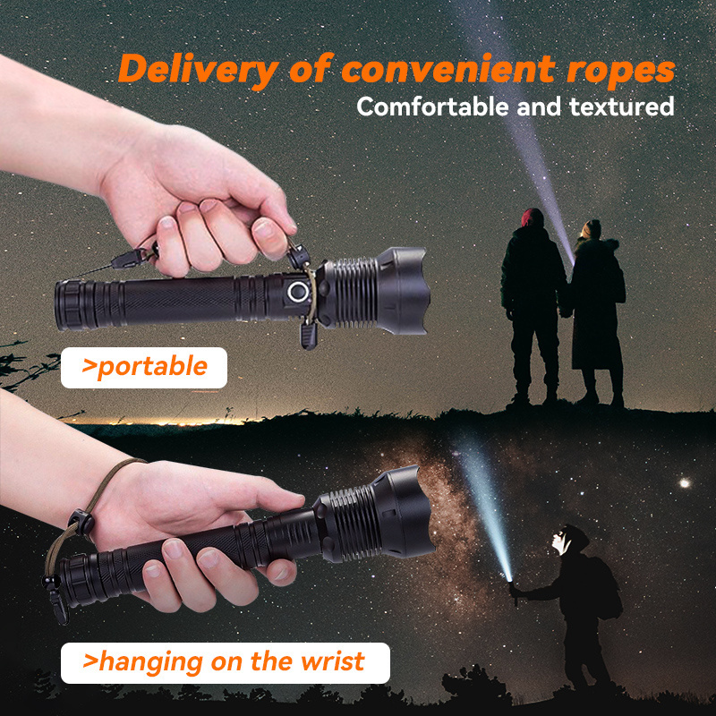 Outdoor Emergency Long Range Self Defense High Power LED Flashlight Torch Rechargeable High Lumen