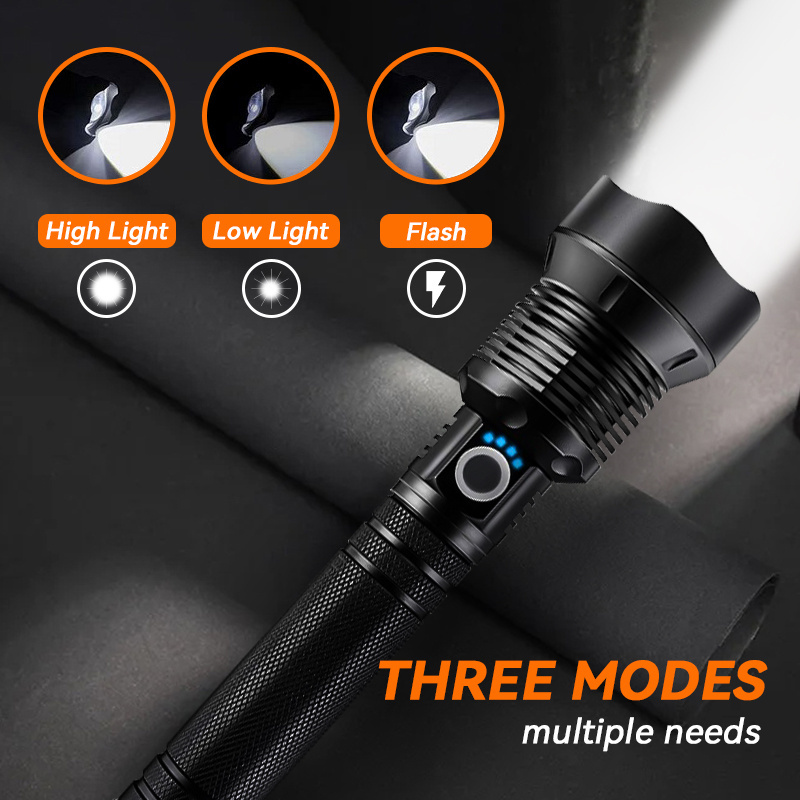 Outdoor Emergency Long Range Self Defense High Power LED Flashlight Torch Rechargeable High Lumen