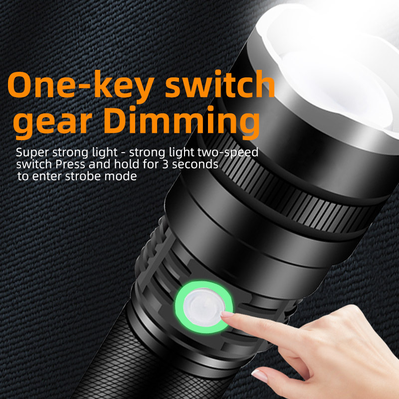 Portable Tactical Aluminum Alloy Camping Usb Rechargeable New Rescue Zoomable Torch Flashlight Led Lampe Torch Flashlight