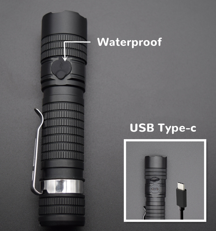 Hot Sale Factory Directly Supply High Quality Waterproof Strong Light LED Torch Hunting Zoom Flashlight