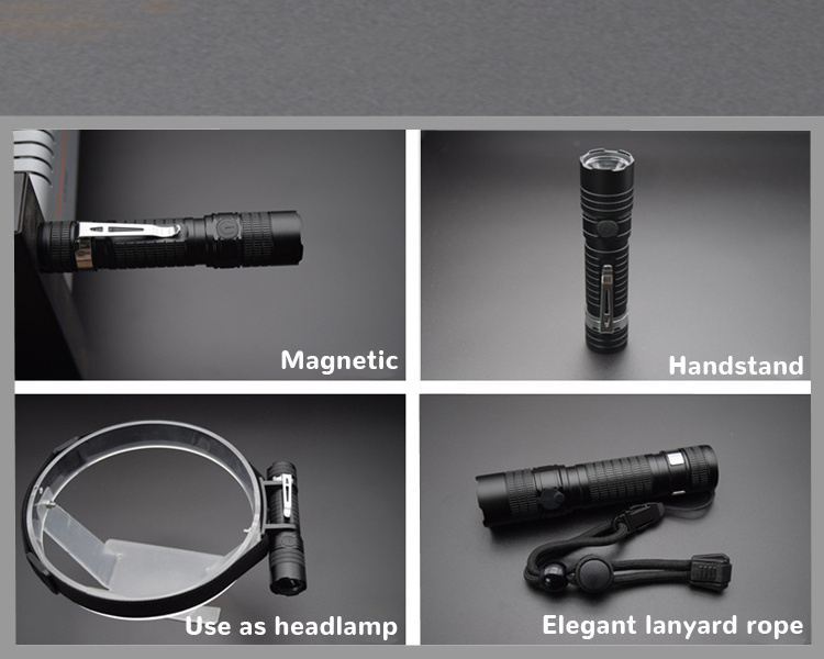 Hot Sale Factory Directly Supply High Quality Waterproof Strong Light LED Torch Hunting Zoom Flashlight