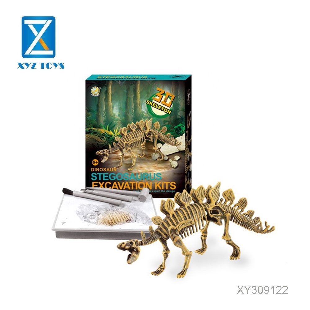 Archaeological series simulation 3d skeleton dinosaur fossils toy for dig out