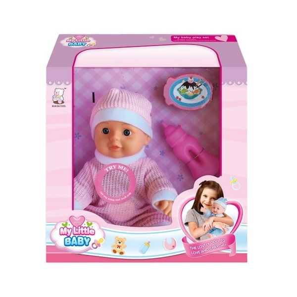 13 inch plastic kids accompany toy real realistic baby doll with feeding bottle Eco-friendly material good quality baby doll toy