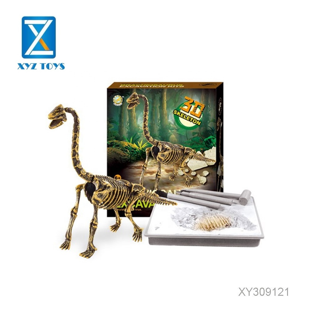 Archaeological series simulation 3d skeleton dinosaur fossils toy for dig out