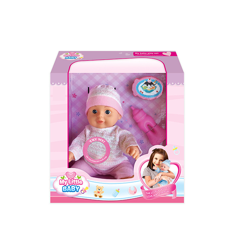 13 inch plastic kids accompany toy real realistic baby doll with feeding bottle Eco-friendly material good quality baby doll toy