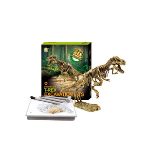 Archaeological series simulation 3d skeleton dinosaur fossils toy for dig out