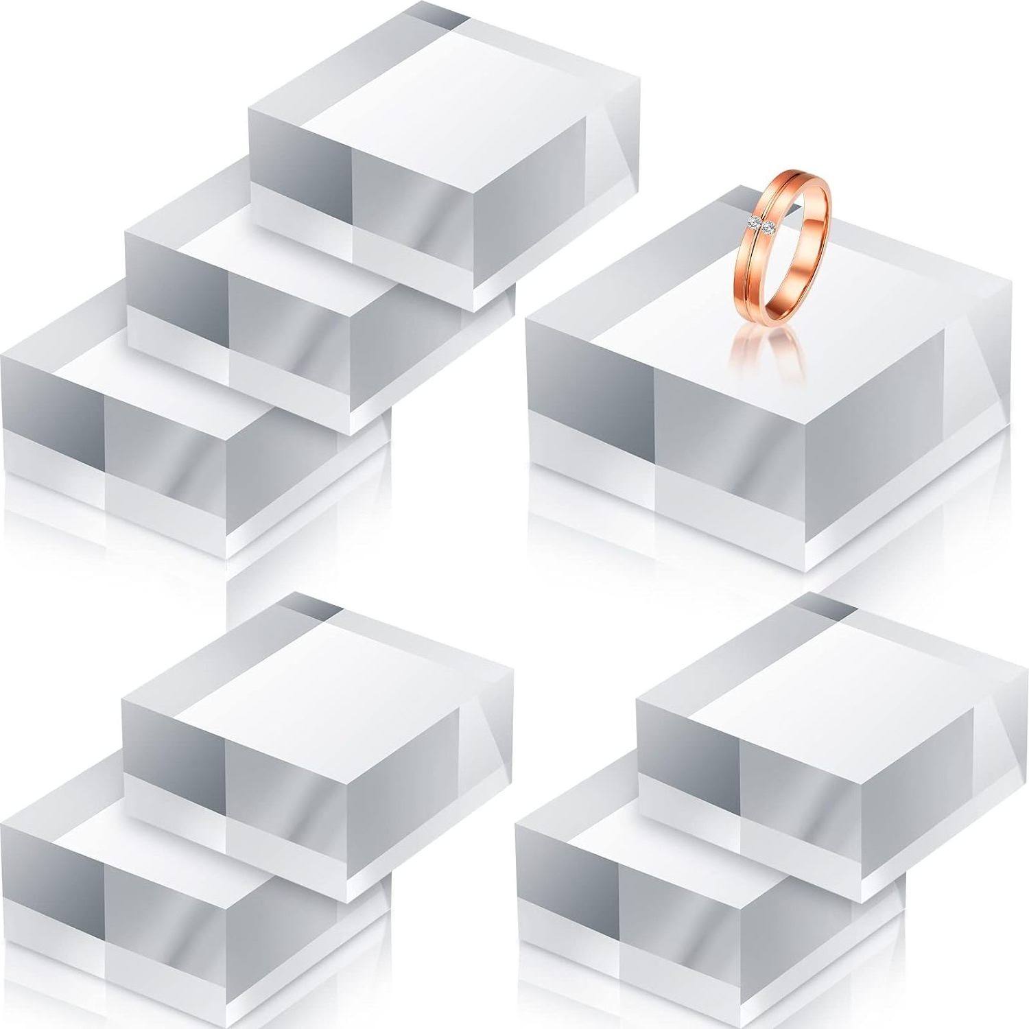 Acrylic Jewelry Holder  Transparent Solid Acrylic Display Blocks for Action Figures Collection