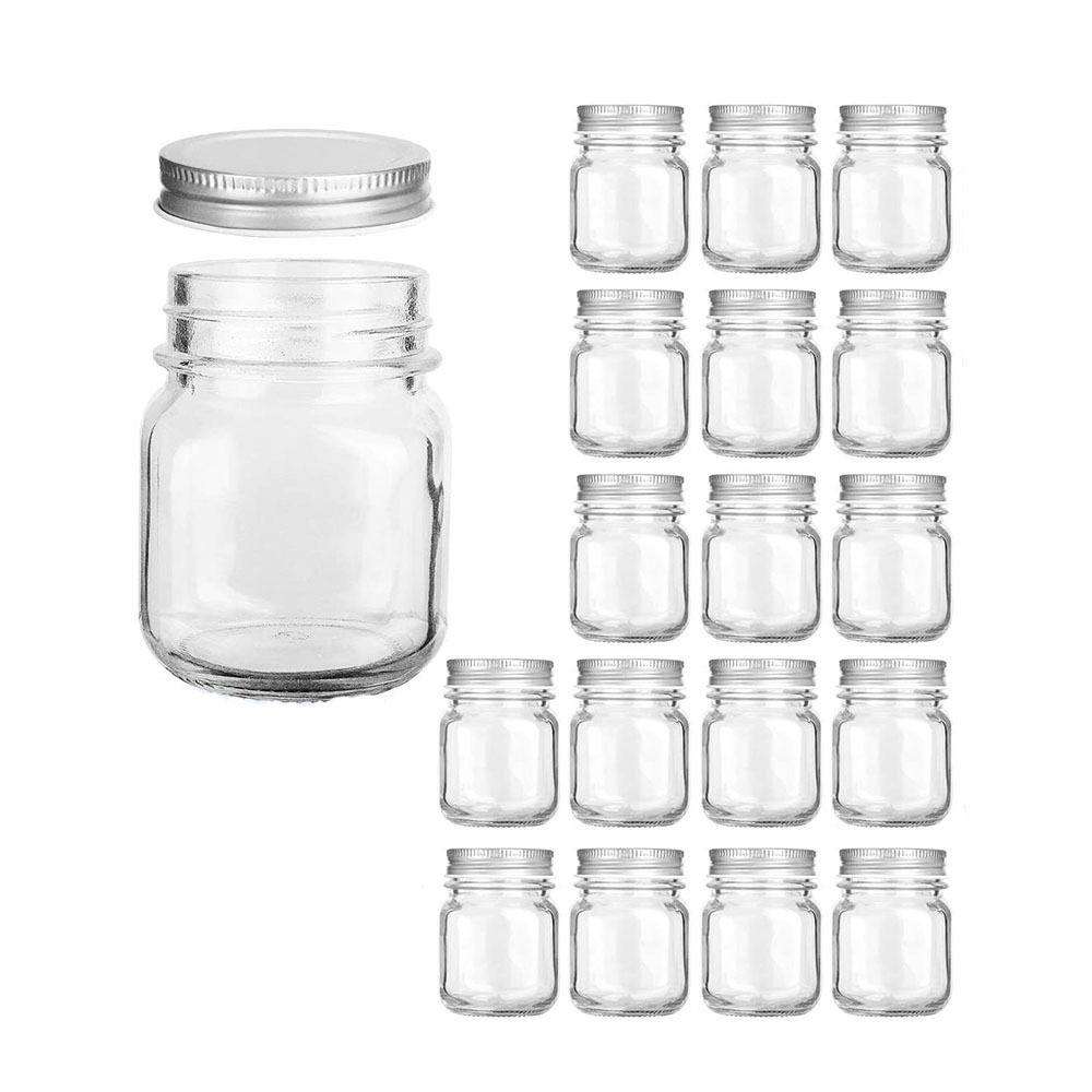 150ml Empty Mason Glass Canning Jars 5 oz With Lids For Preserves Jam Peanut Butter