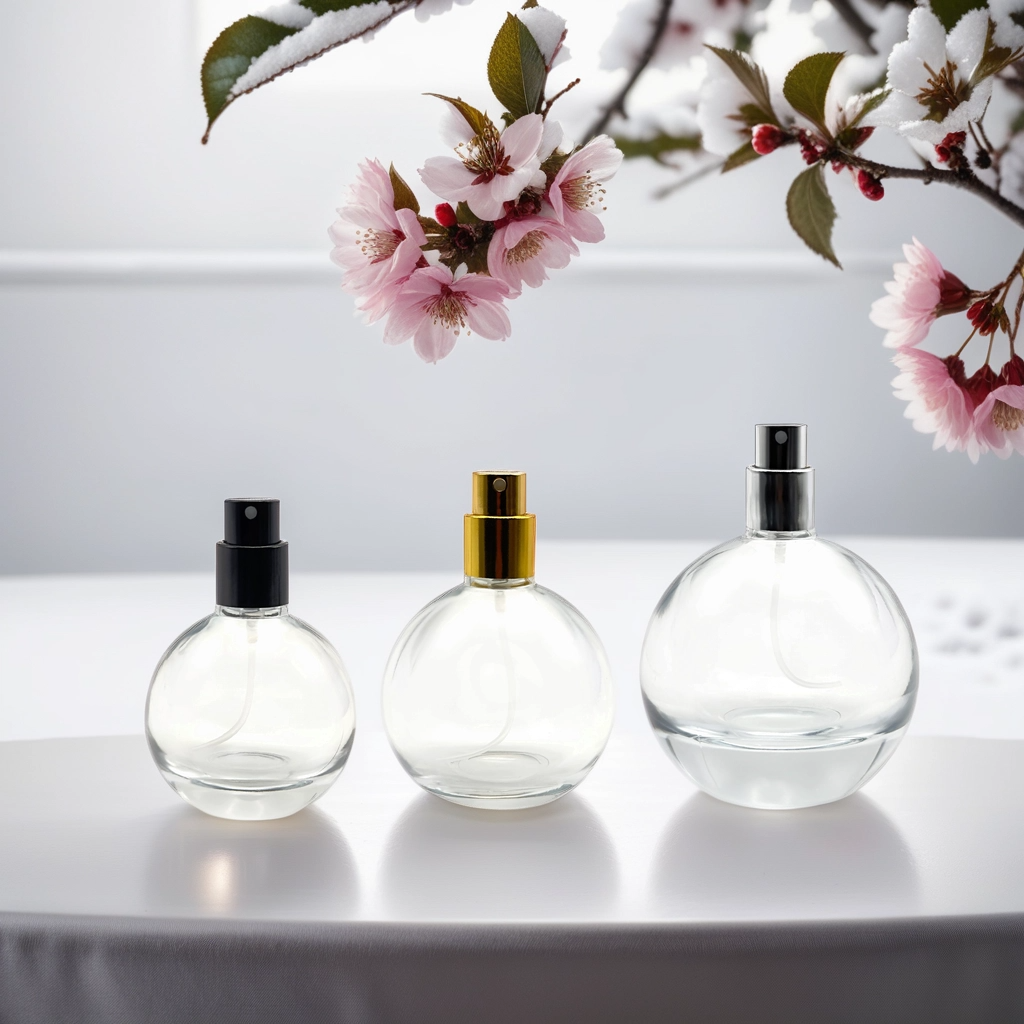 New Design Custom Product Unique Round Sphere Shaped Luxury Empty Spray Perfume Glass Bottle 30ml 50ml 100ml