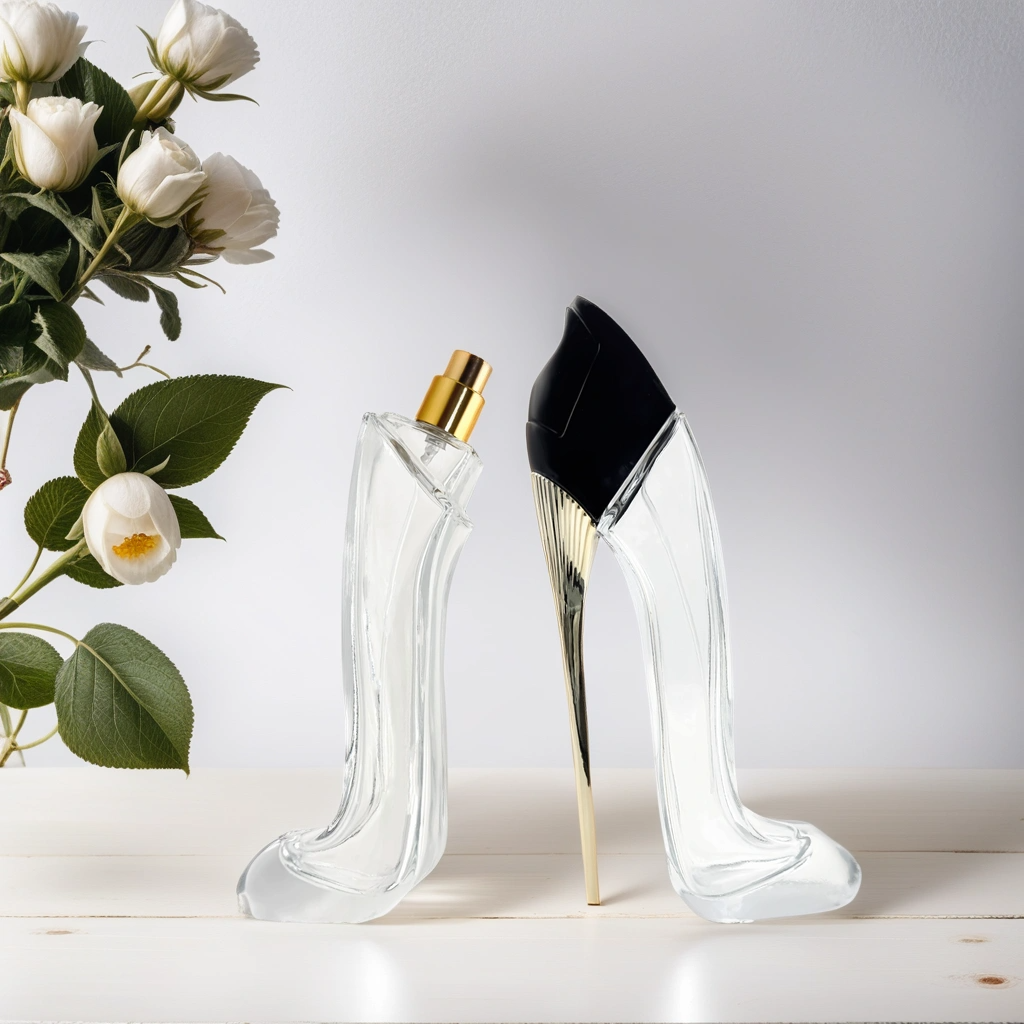 Manufacturer 80ml Custom Made Unique Design High Heeled Shoes Shaped Empty Fragrance Spray Glass Bottle Perfume Bottle