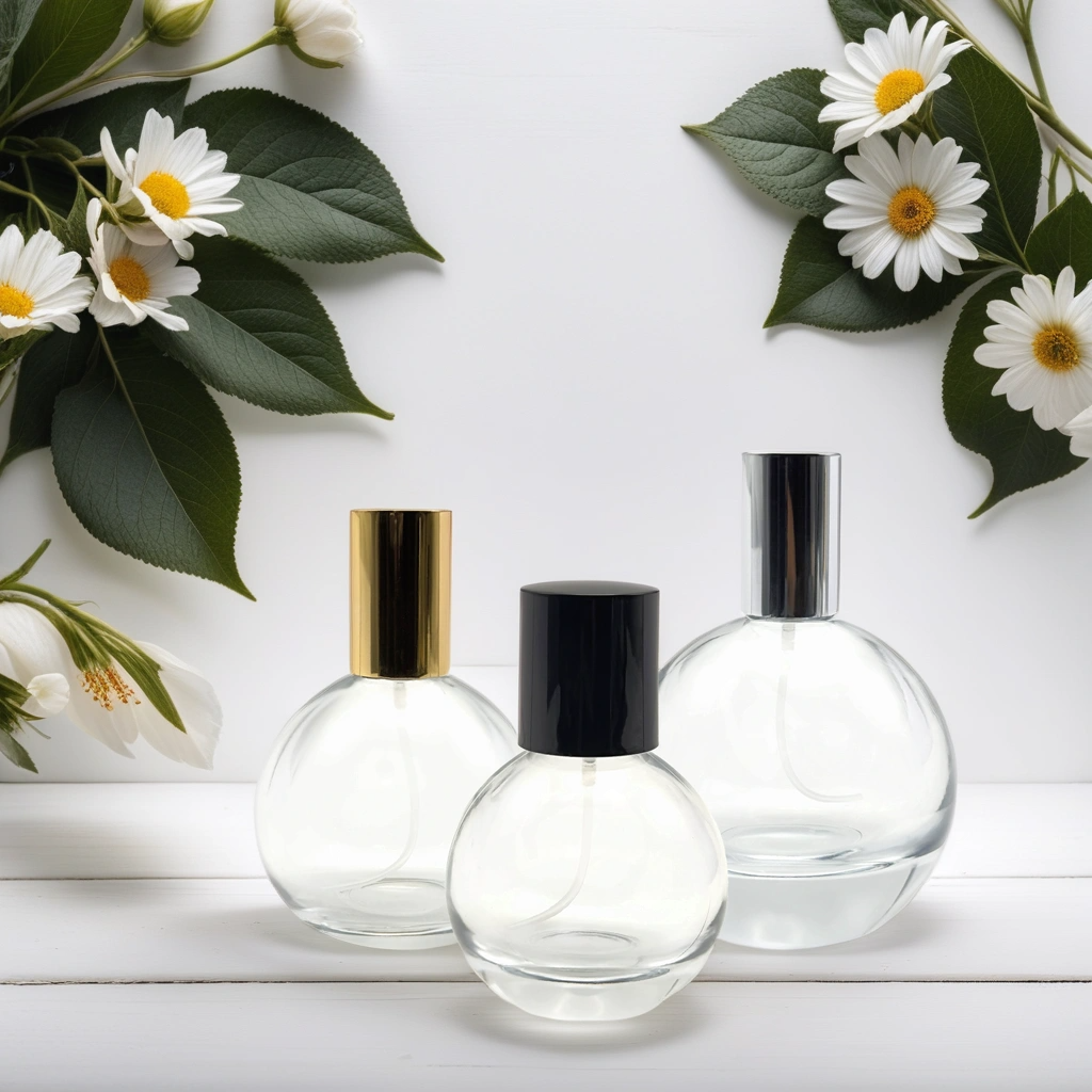 New Design Custom Product Unique Round Sphere Shaped Luxury Empty Spray Perfume Glass Bottle 30ml 50ml 100ml