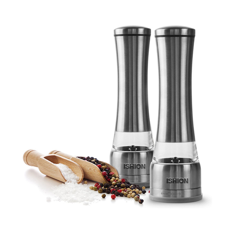 Customized 250ml Metal Pepper Spice Jar Manual Commercial Salt Spice Pepper Grinder With Grinder Lids