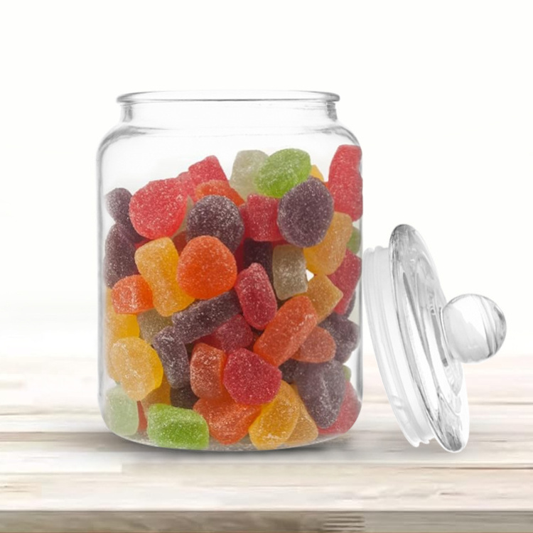 High Quality 128OZ 1 Gallon Borosilicate Round Storage Candy Glass Food Jar With Lids In Bulk