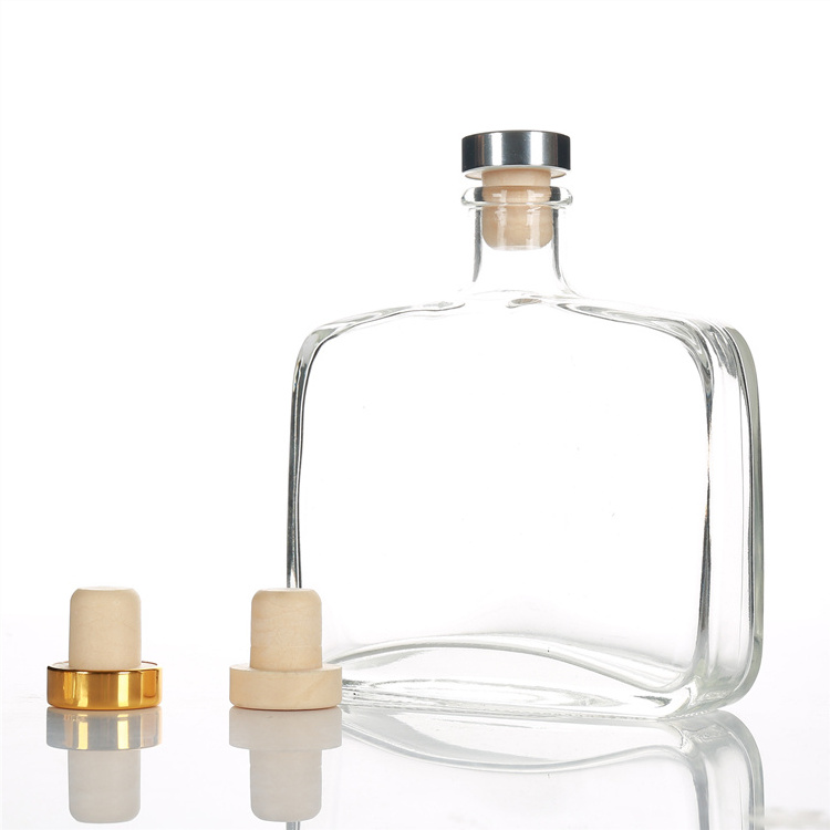 wholesale 200ml 350ml square flint swing top glass bottle with cork