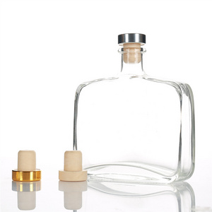 wholesale 200ml 350ml square flint swing top glass bottle with cork