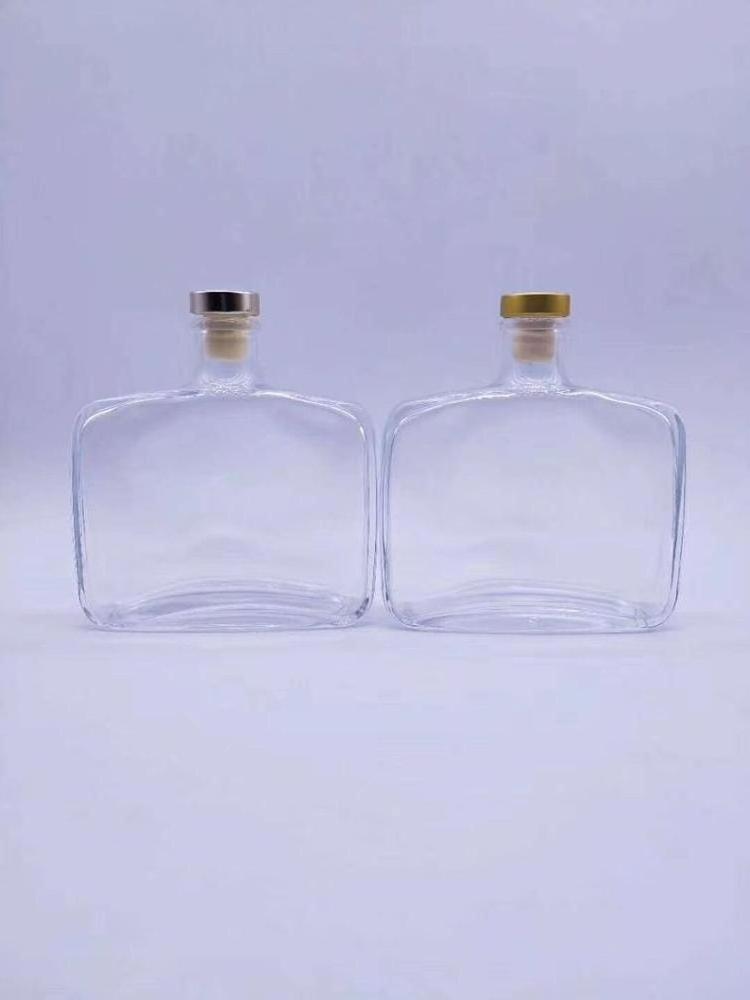 wholesale 200ml 350ml square flint swing top glass bottle with cork