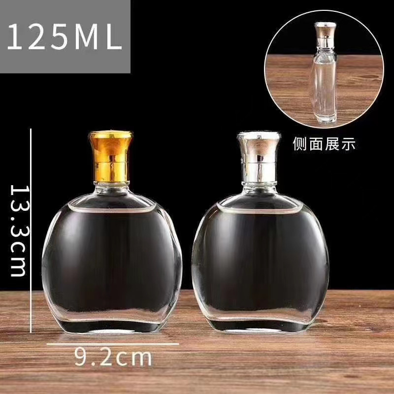 wholesale clear 100ml  250ml 500ml  1000ml glass bottle with ring swing top cap