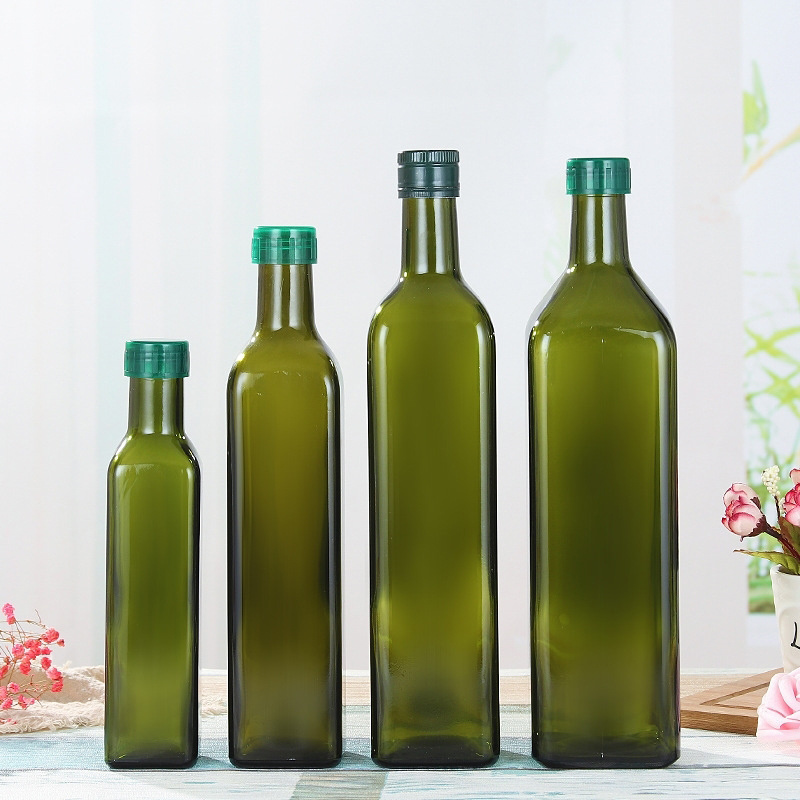 In stock 250ml 500ml 750ml 1000ml marasca olive oil glass bottle with aluminum cap olive oil bottles wholesale