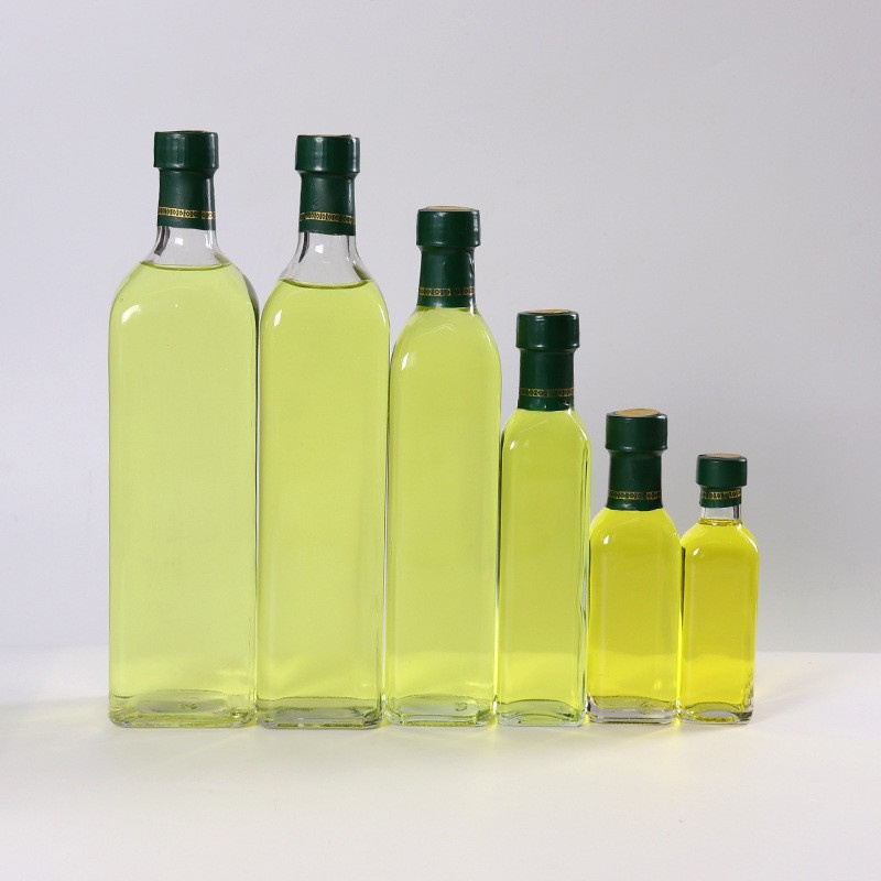 In stock 250ml 500ml 750ml 1000ml marasca olive oil glass bottle with aluminum cap olive oil bottles wholesale