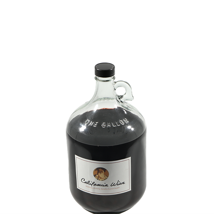 4 Liter Gallon Recycled Big Capacity Red Wine Glass Bottle with Cap Handle