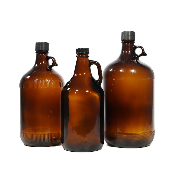 4l amber moonshine glass jug with handle