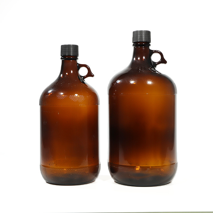 4l amber moonshine glass jug with handle