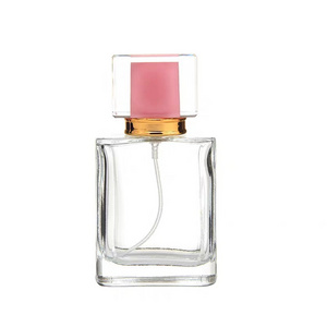 Cosmetic Square Rectangle Matte Black 30ml 50ml 100ml Fragrance Oil Glass Perfume Bottle With Spray Pump Cap