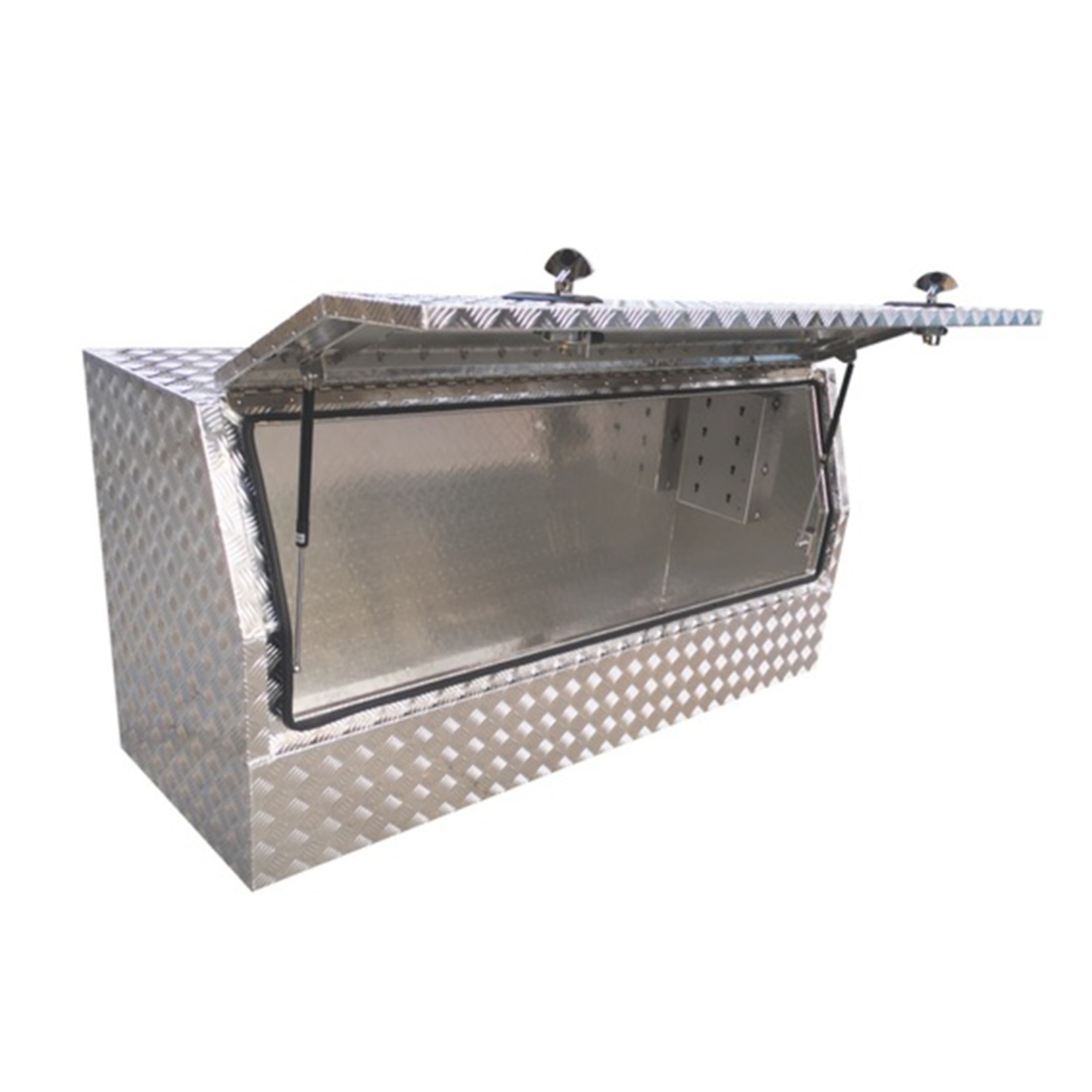 2024 High Grade Waterproof Aluminum Checker Plate Sliding Drawer Canopy with handles and Locks