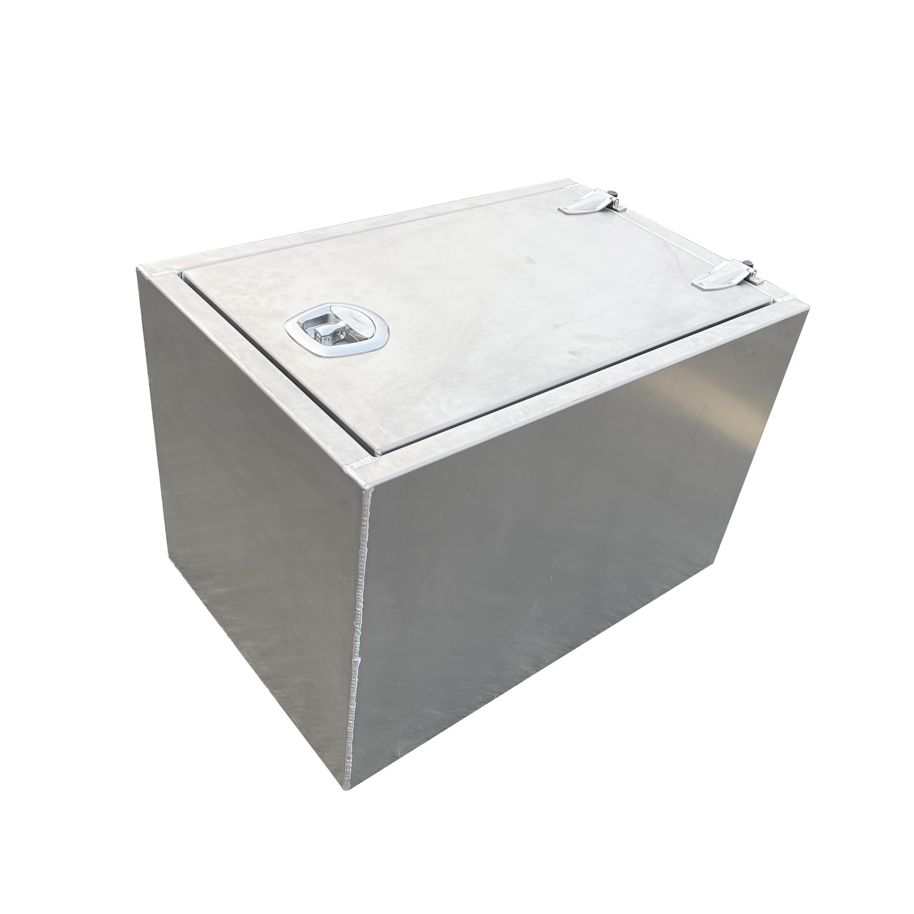 Custom  Aluminum Under tray  Truck Toolbox With Stainless Steel Piano Hinge and Gas Struts support