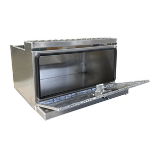 Custom  Aluminum Under tray  Truck Toolbox With Stainless Steel Piano Hinge and Gas Struts support