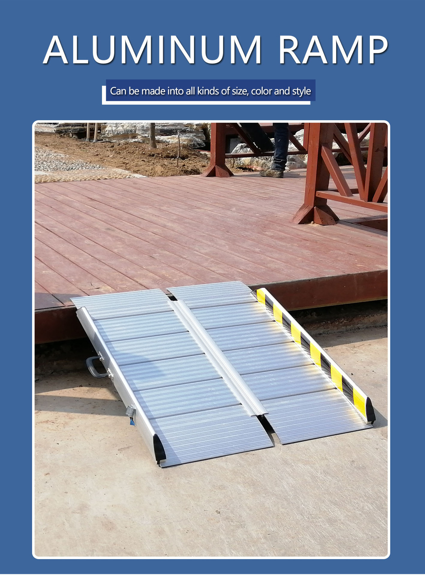 Portable Ramp Hand Carry Portable and Fold Wheelchair Aluminum Ramp easy to carry for disability ...