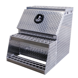 5052 Serious Aluminum Step Boxes 12 x 24 x 60" checker Plate Door