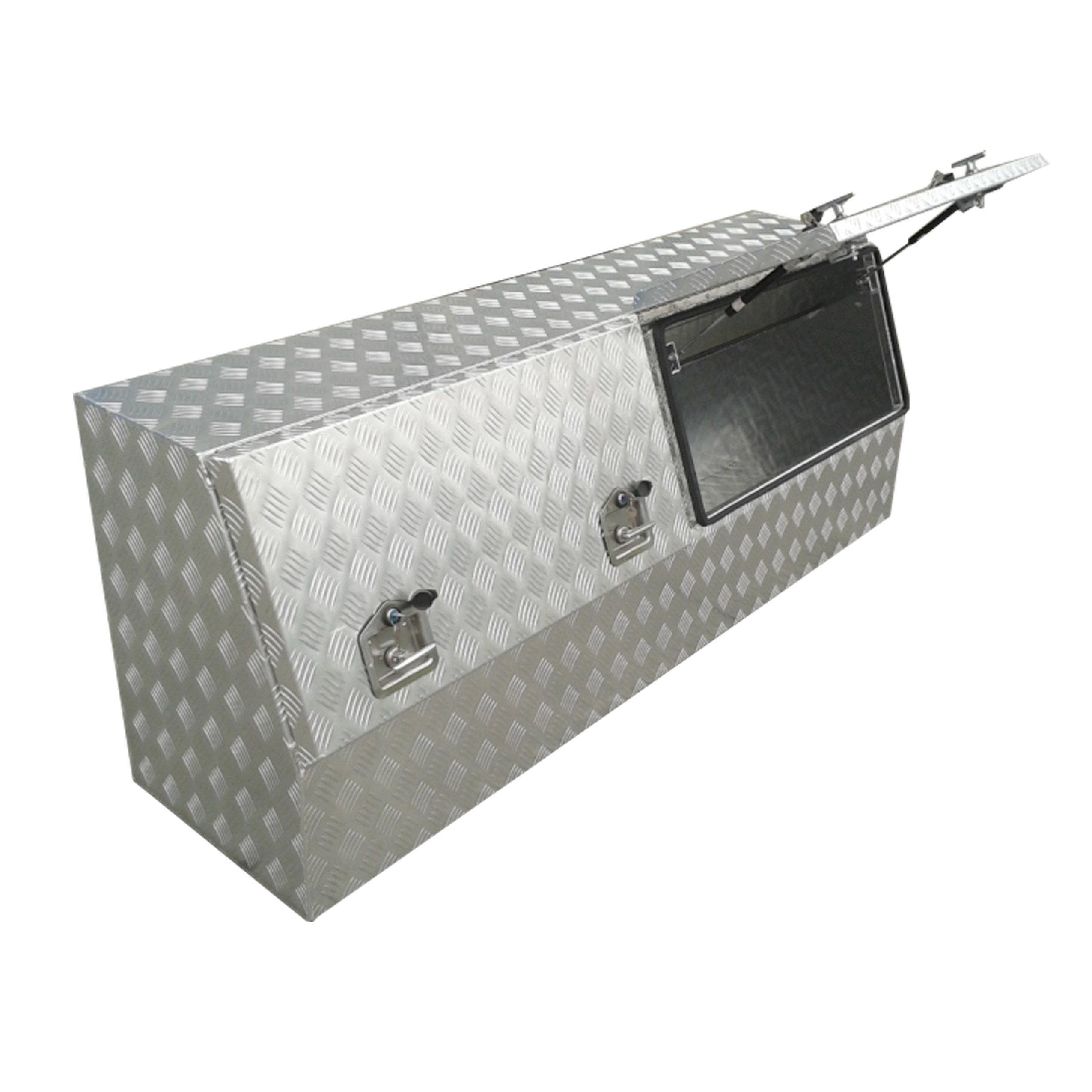 2024 High Grade Waterproof Aluminum Checker Plate Sliding Drawer Canopy with handles and Locks