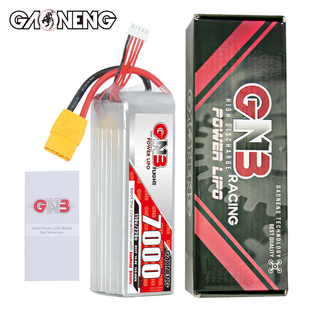 7000mah 4s 14.8v 110c Xt90 Rc Lipo Battery Fpv Drone Large Scale Plane Helicopter Gaoneng Gnb