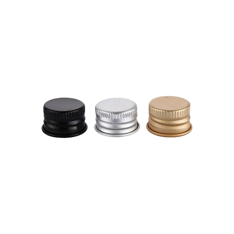 Wholesale Custom Gold Silver Black 28/410 Ribbed Neck Aluminum Screw Wine Beer Bottle Ropp Cap Lid 28mm with Foam Liner