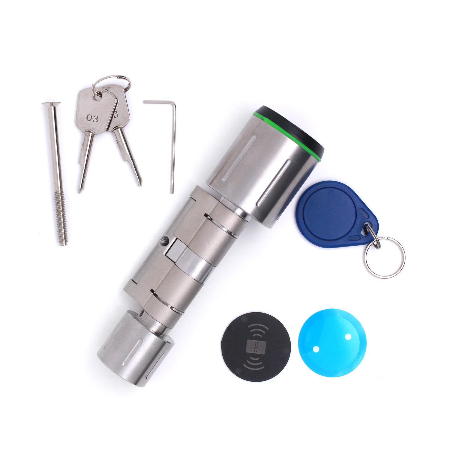 Card unlock Bluetooth Function Security Smart Key Management Stainless steel  cylinder lock for front door