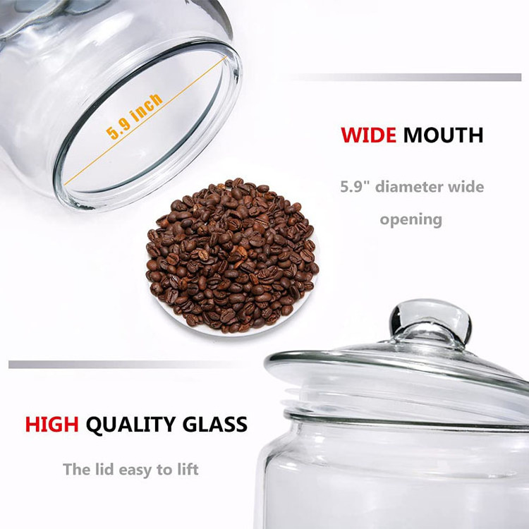 Wholesale Empty Clear Large Glass Food Storage 2 Gallon Heritage Hill Jar with Airtight Lid