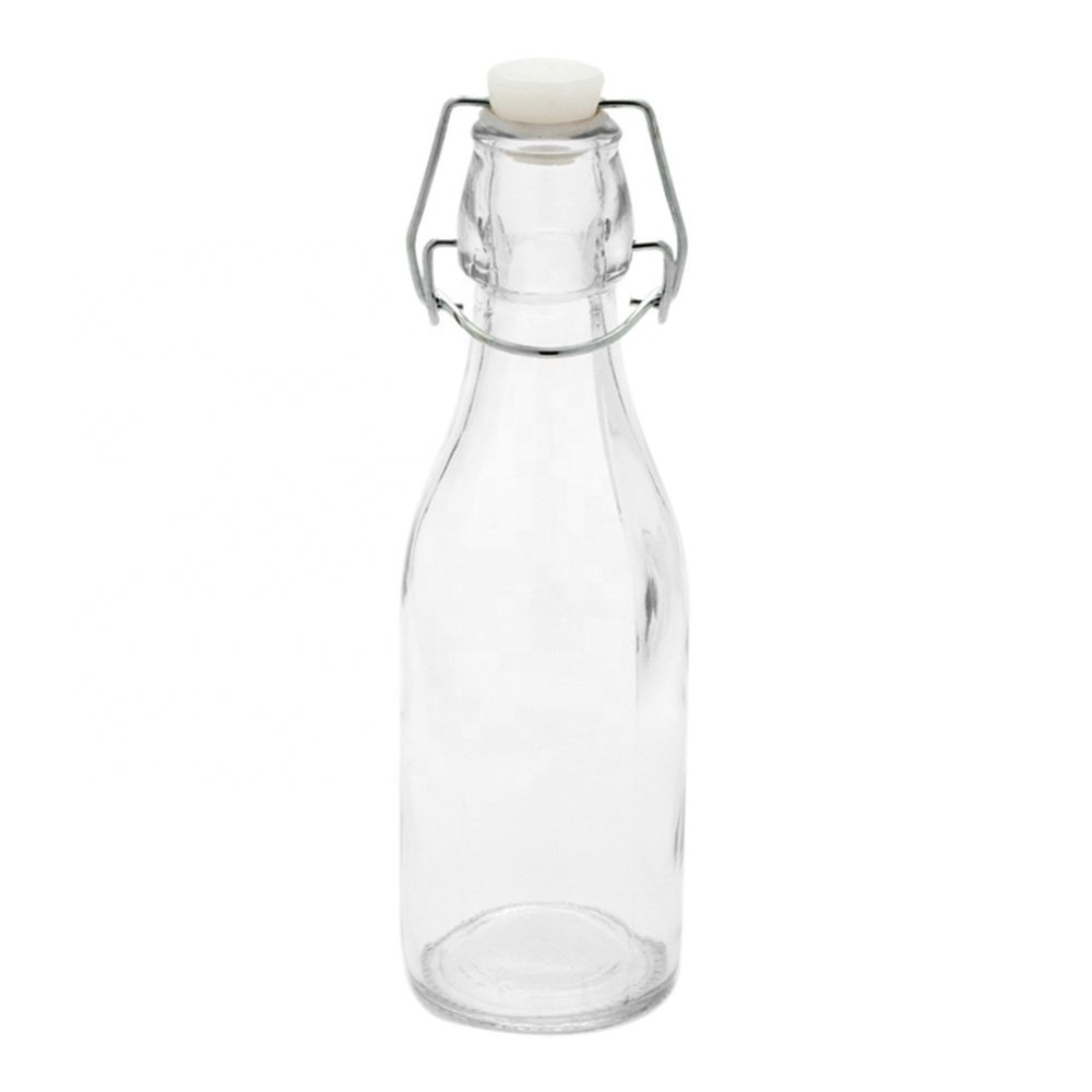 Swing Top Glass Bottle 8.5 oz Grolsch Style Bottles Clear Swing Bottles